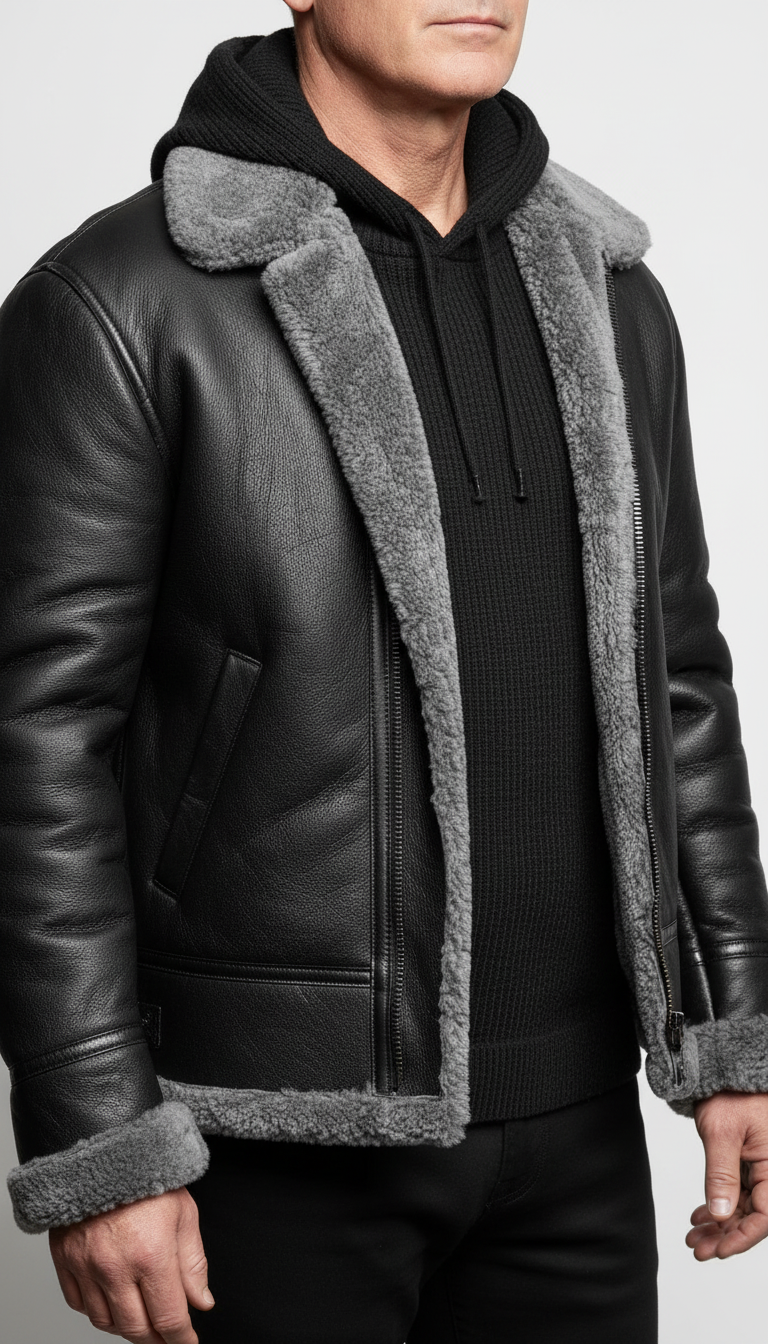 Heren Aviator Leren Jas